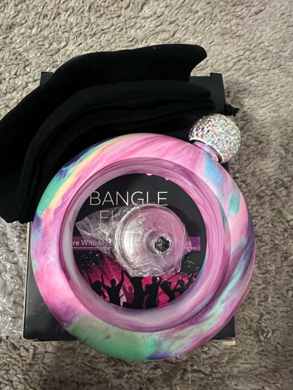 Hillside-Kit Bangle Flask - Black & Pink - Picture 3 of 5